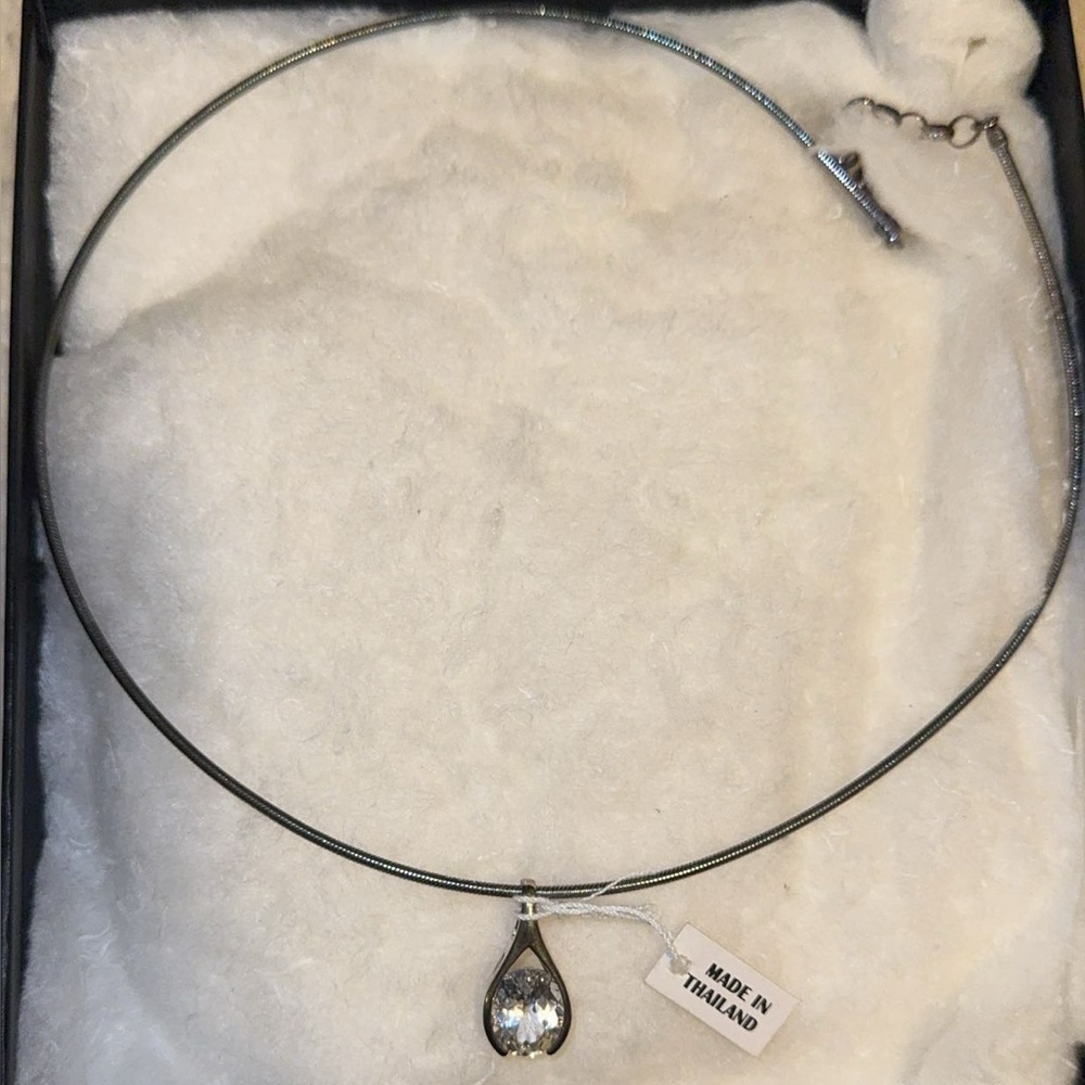925 Silver Cubic Zirconia Oval Neckless